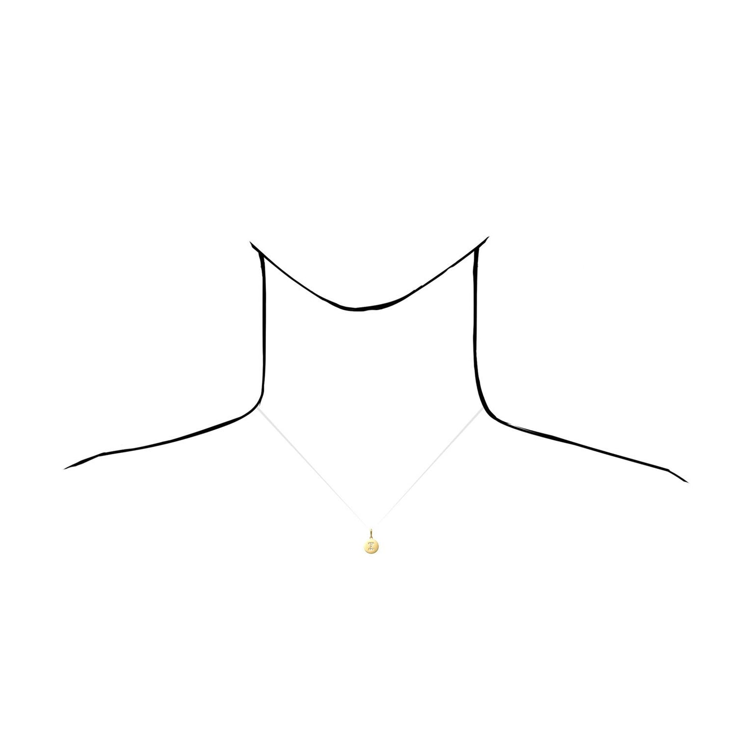 0.20Ct CZ 14k Yellow Gold Alphabet A-Z Initial Letter Pendant