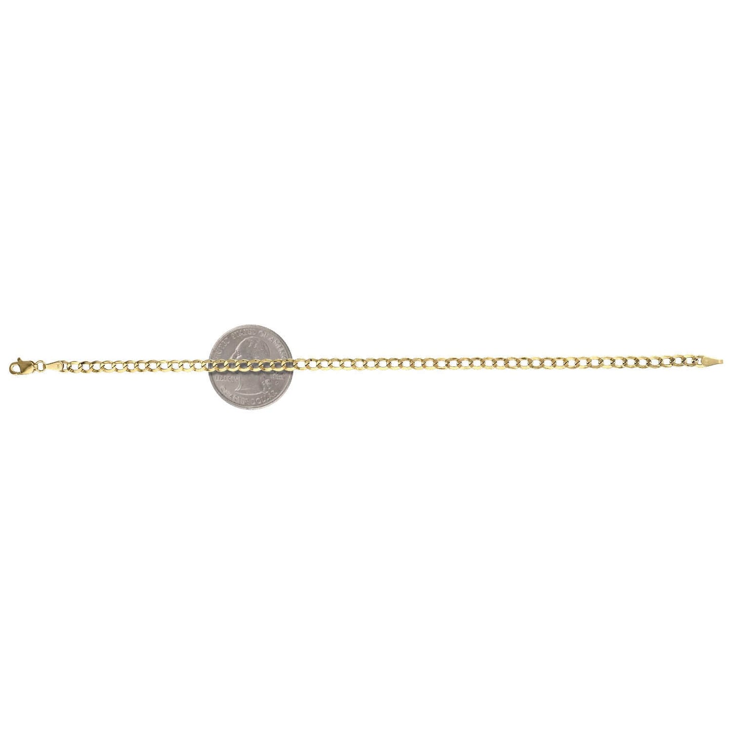10K Gold Yellow 3.5mm Cuban Bracelet 7" 8"