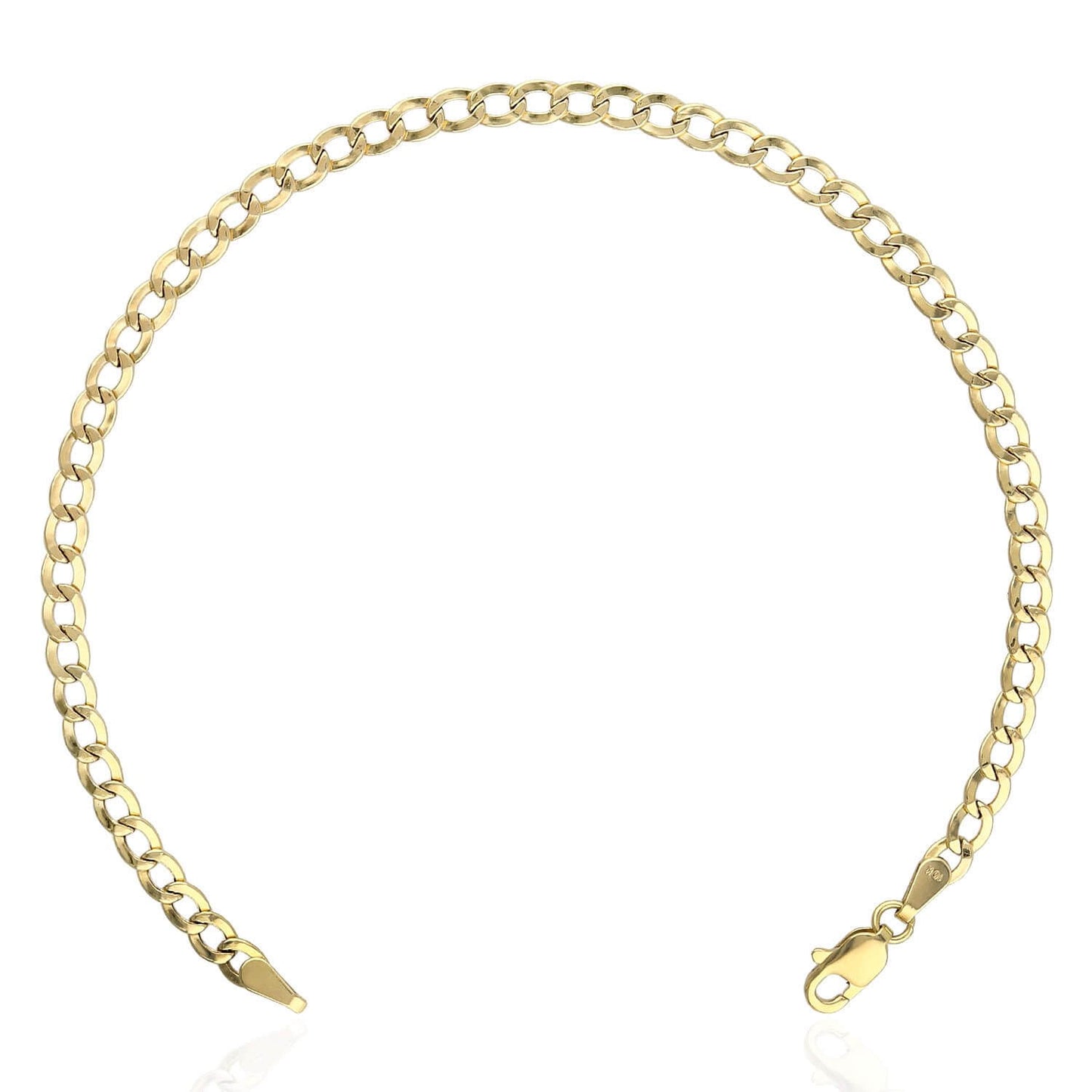 10K Gold Yellow 3.5mm Cuban Bracelet 7" 8"