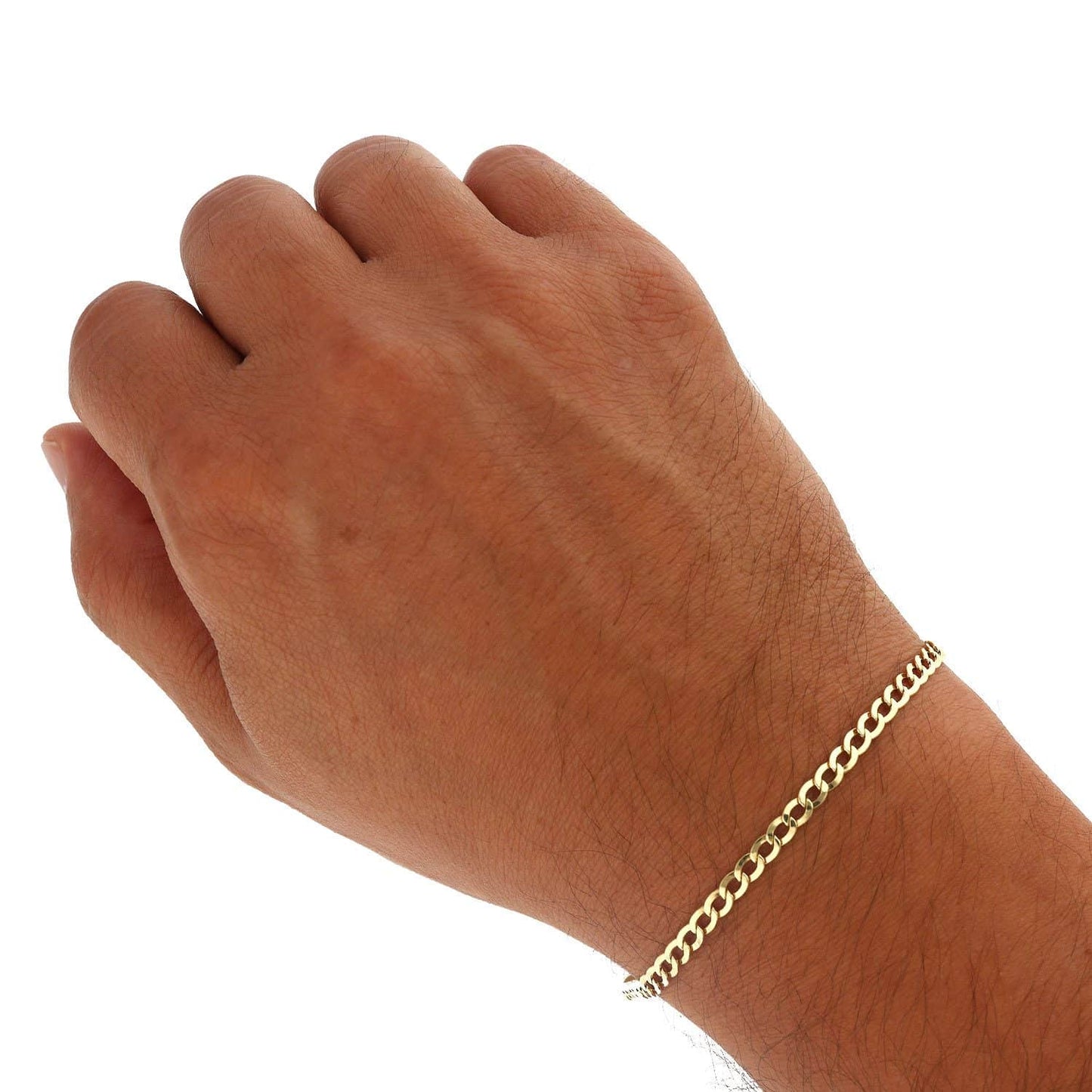10K Gold Yellow 3.5mm Cuban Bracelet 7" 8"