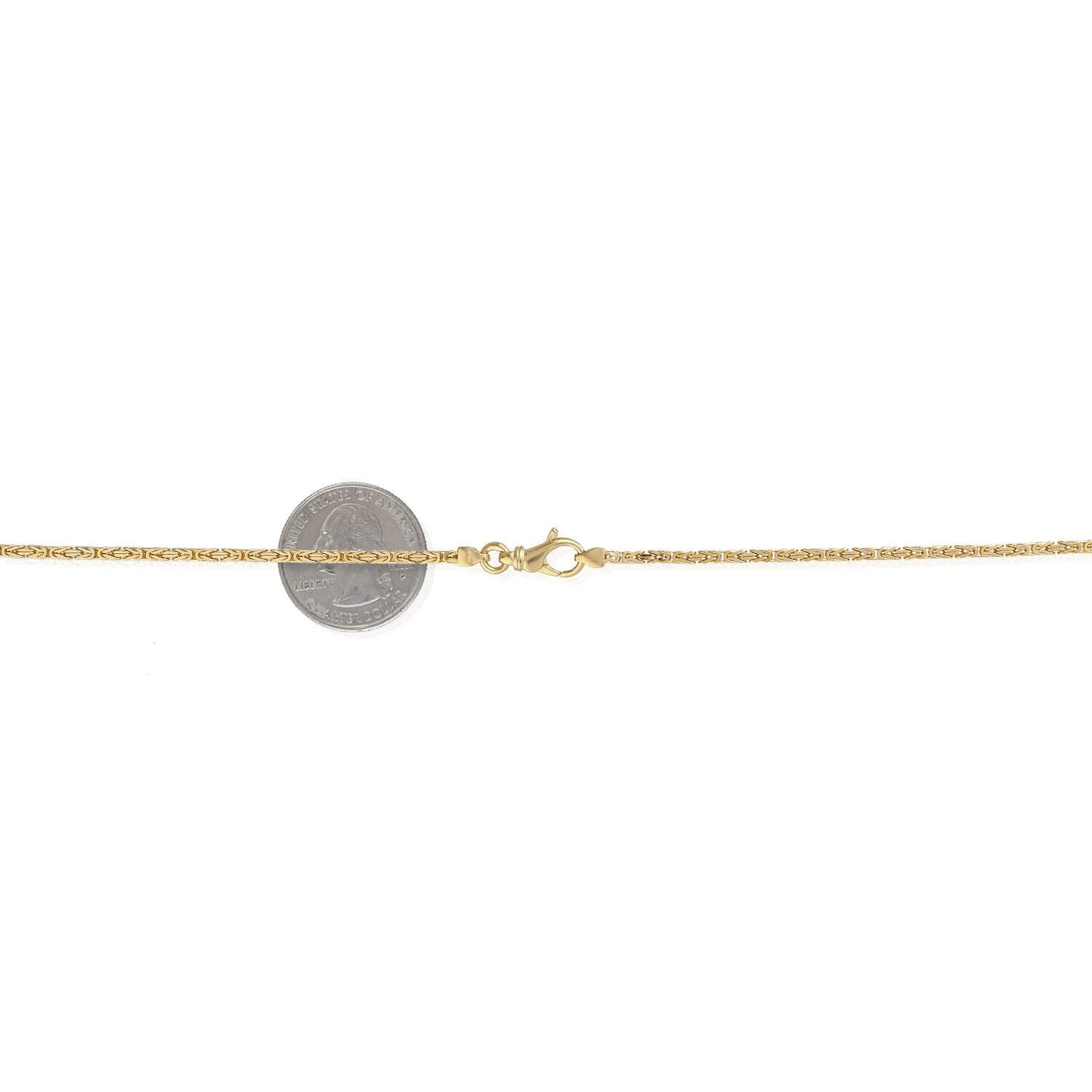 Solid 14K Yellow Gold 2.5mm Byzantine Chain 18" 20" 22" 24"
