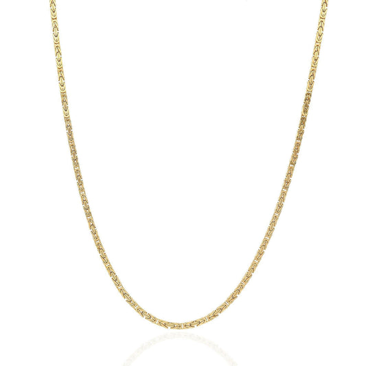 14K Yellow Gold 2.5mm Byzantine Chain (Solid Links) 18"-24"