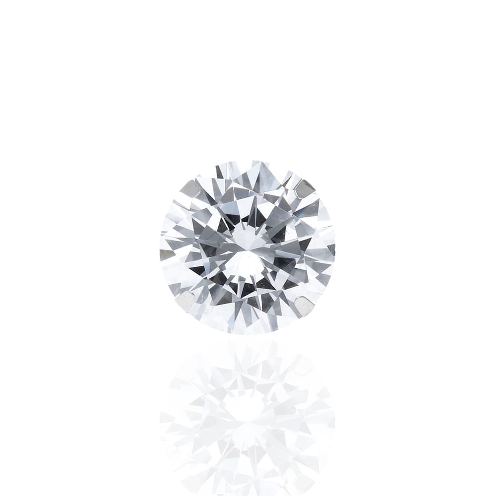 4CT CZ 14K White Gold Round 10mm Stud Earring (Single Half Pair)