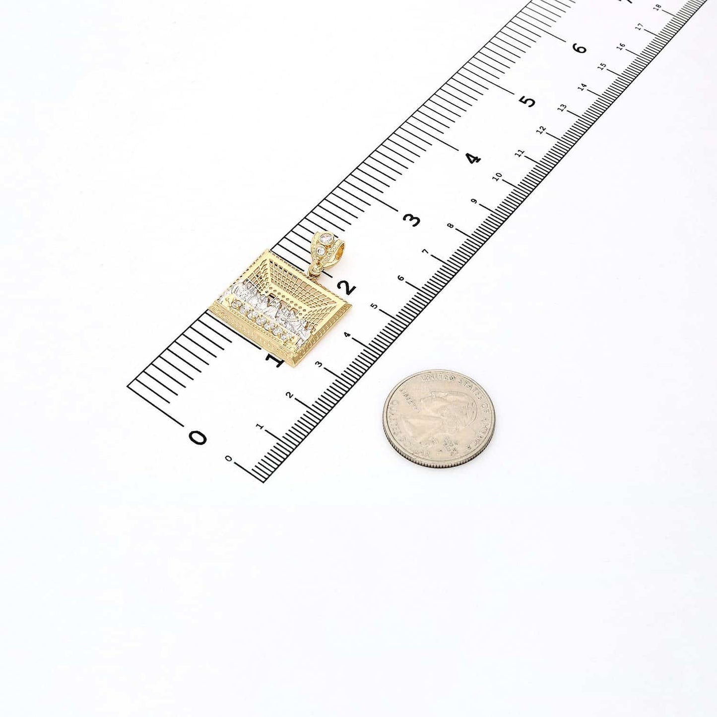 14K Solid Yellow Gold 0.30Ct Created Diamond The Last Supper Pendant
