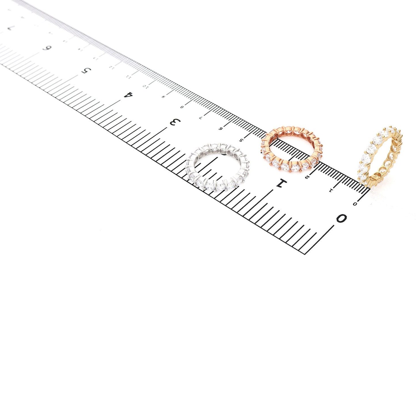 2.75CTW CZ 14K Gold Rose 3.5mm Eternity Ring