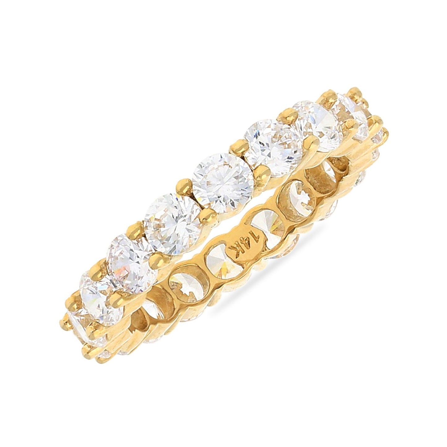 14K Gold Yellow 2.75CT. TW. CZ 3.5mm Eternity Ring