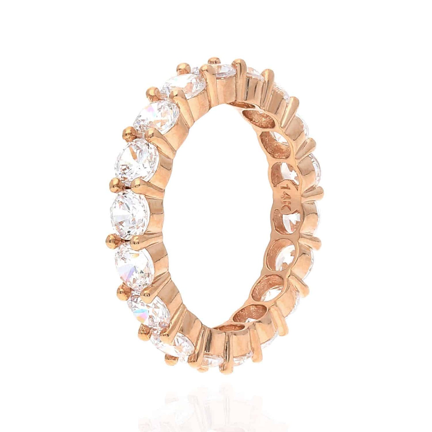 2.75CTW CZ 14K Gold Rose 3.5mm Eternity Ring