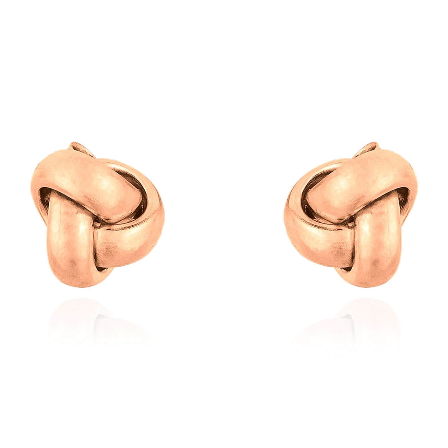 14K Yellow White Rose Gold One Row Love Knot Push Back Stud Earrings