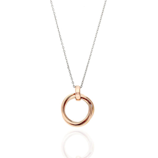 Rose Gold Over Sterling Silver Infinity Love Knot Necklace 16"