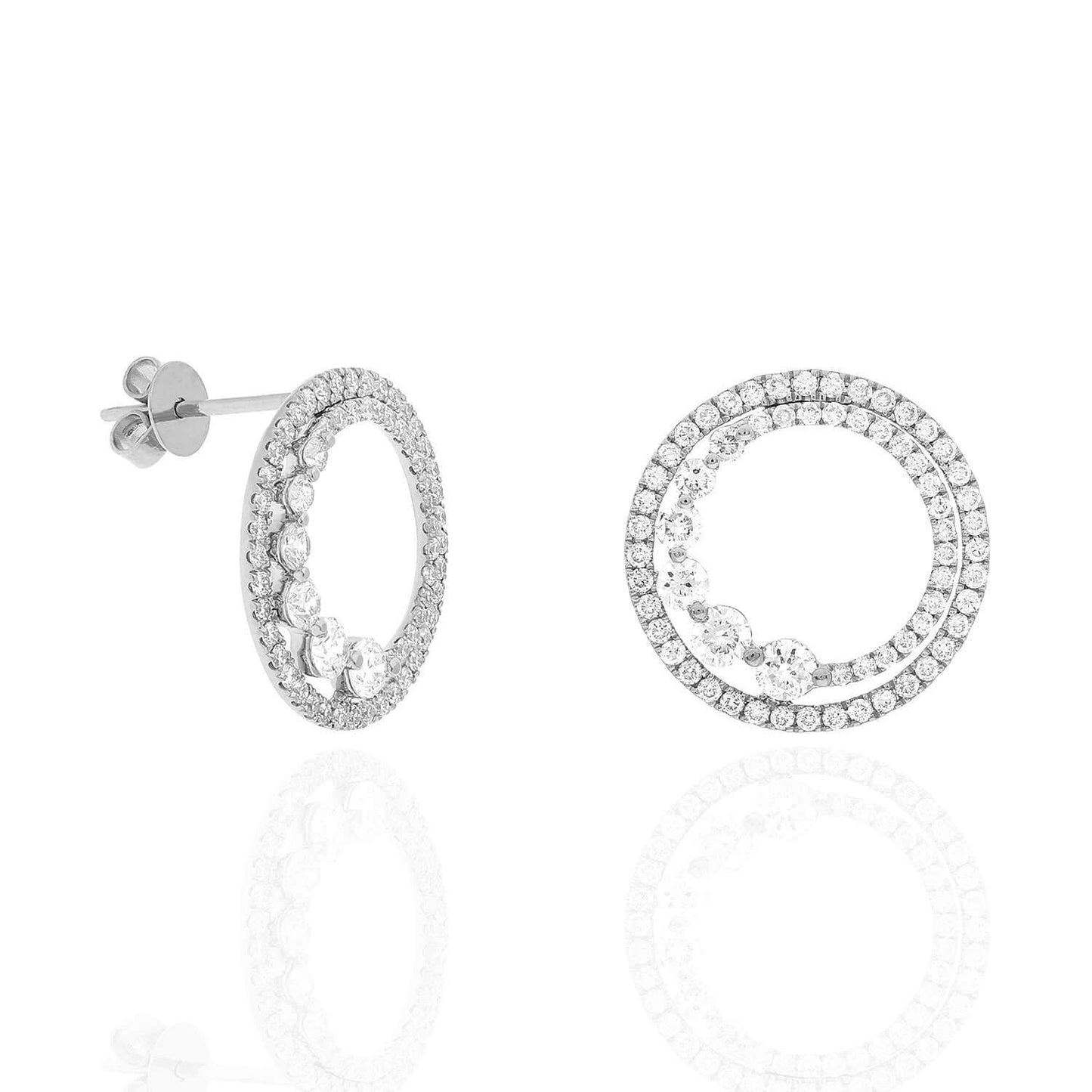 1.34CTW Lab-Grown Diamond 18K Gold Eternity Circle Of Life Earrings