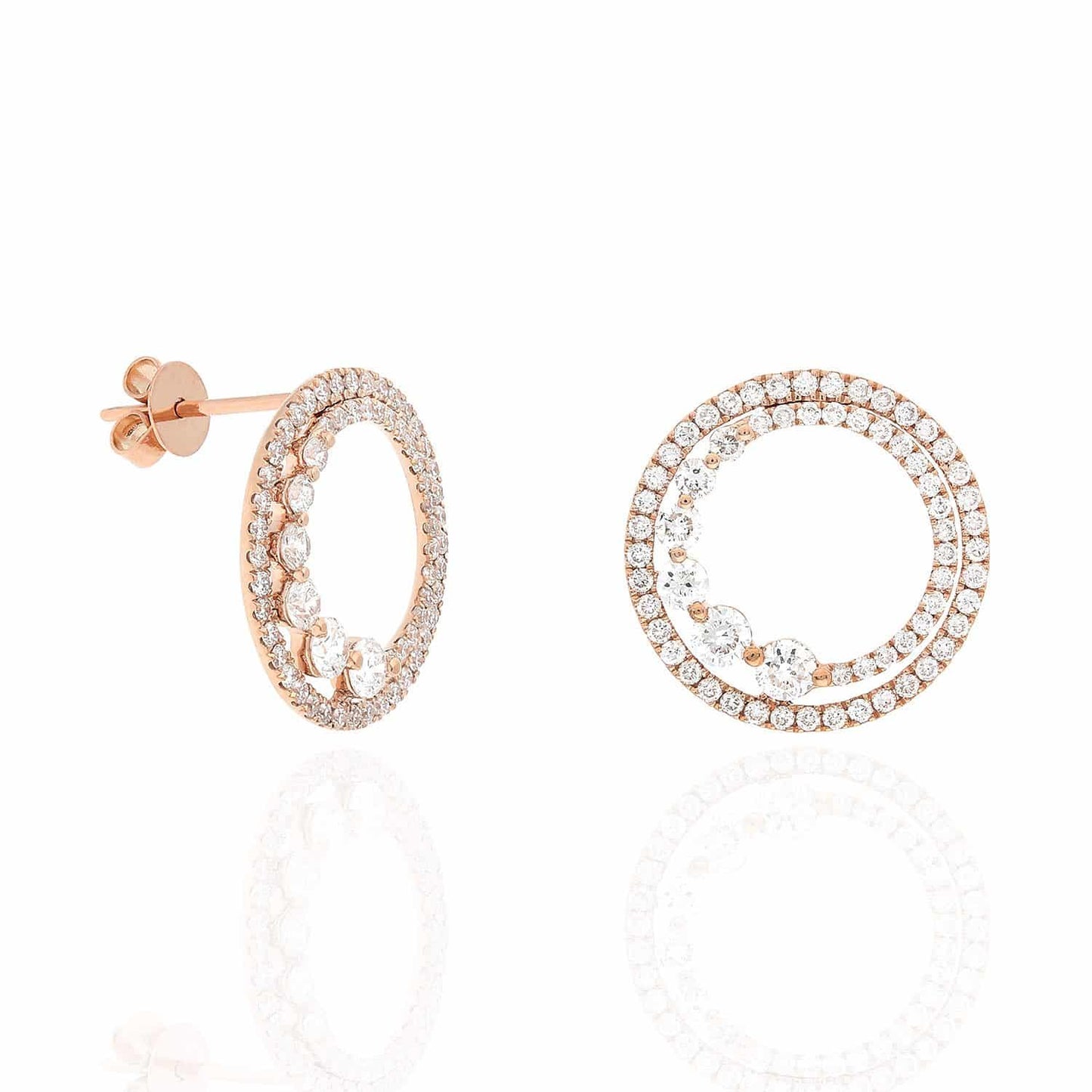 1.34CTW Lab-Grown Diamond 18K Gold Eternity Circle Of Life Earrings