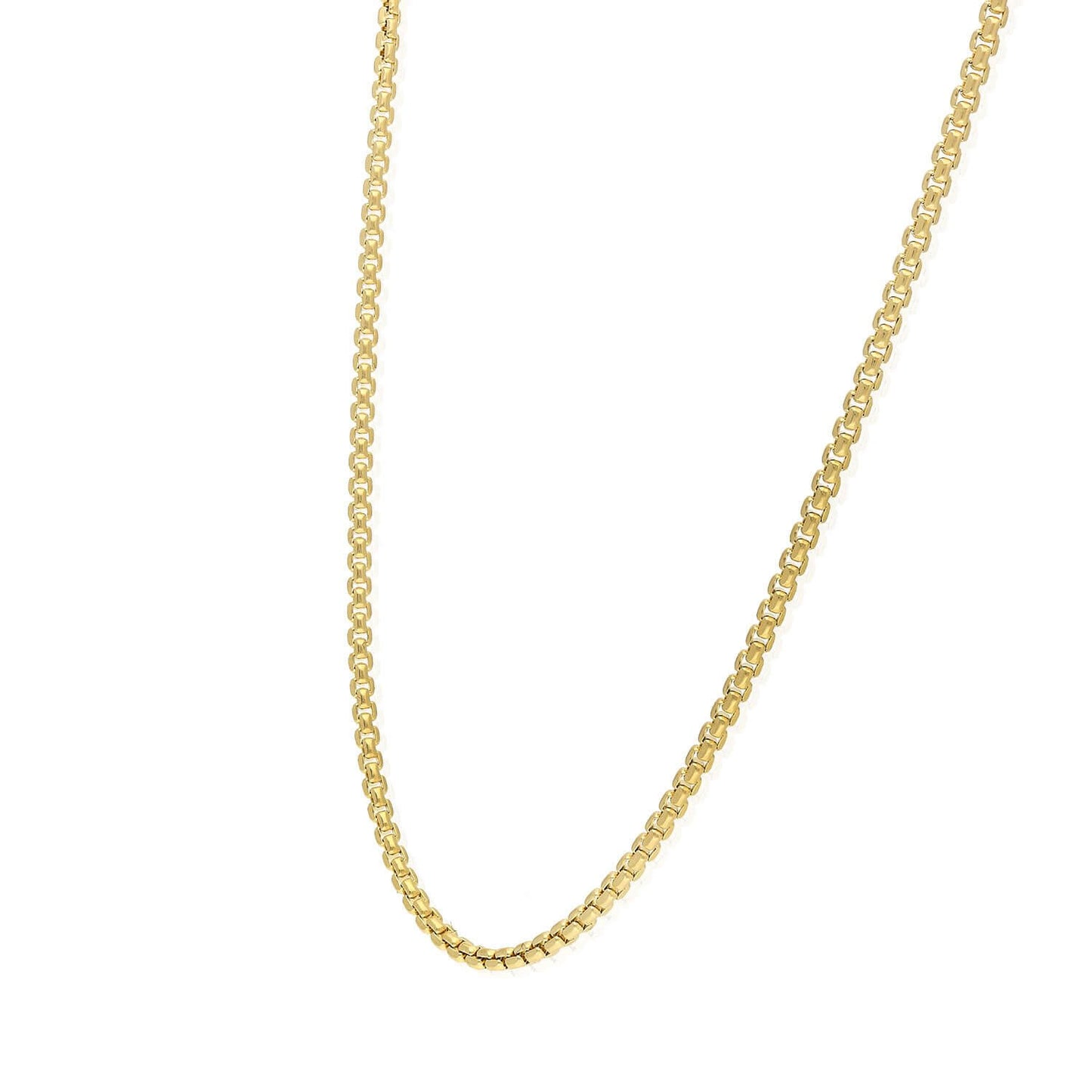 10K Yellow Gold 1.8mm Round Box Chain (Solid Links) 16"-24"