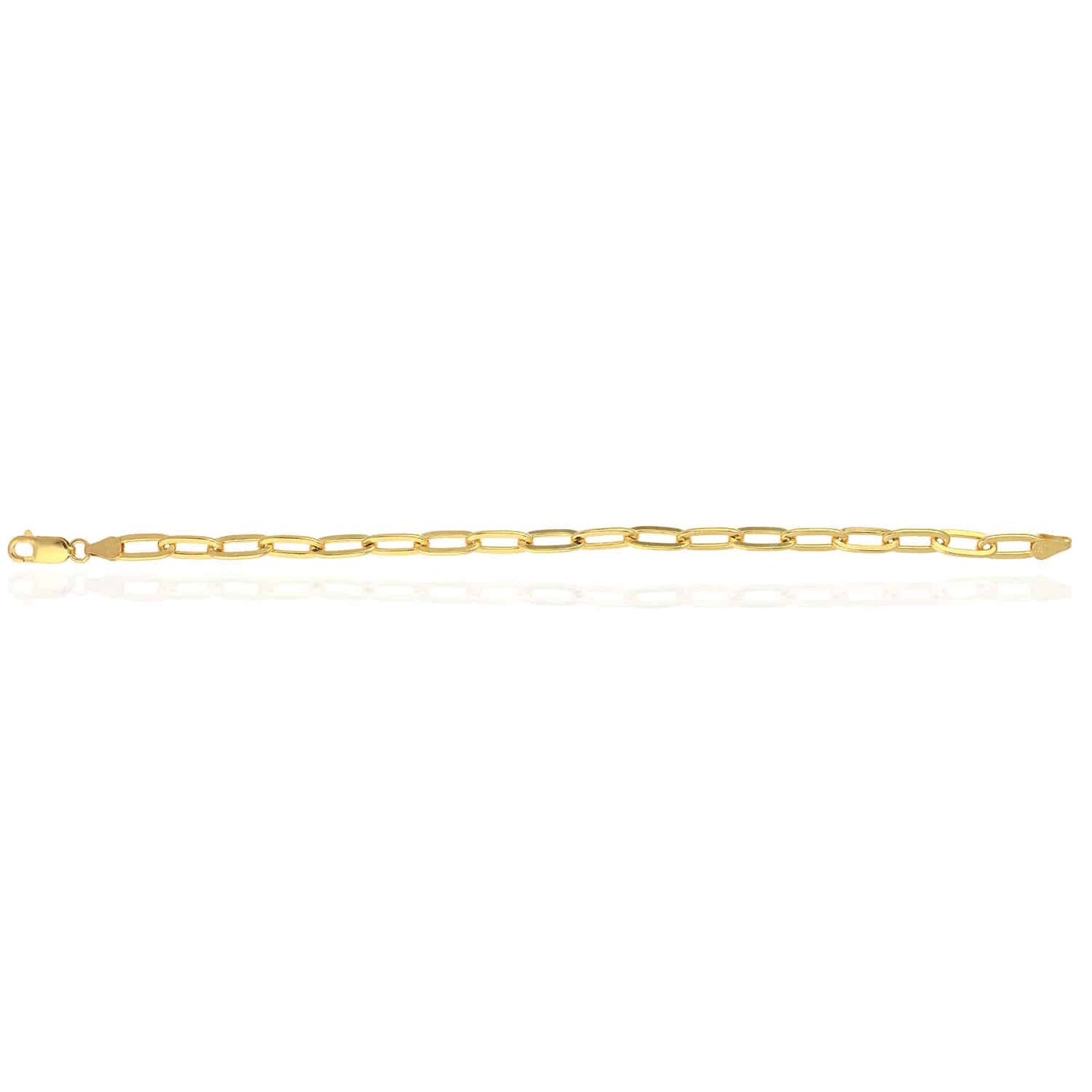 Yellow Gold Tone 925 Silver 6mm Elongated Paperclip Bracelet 7"-8"