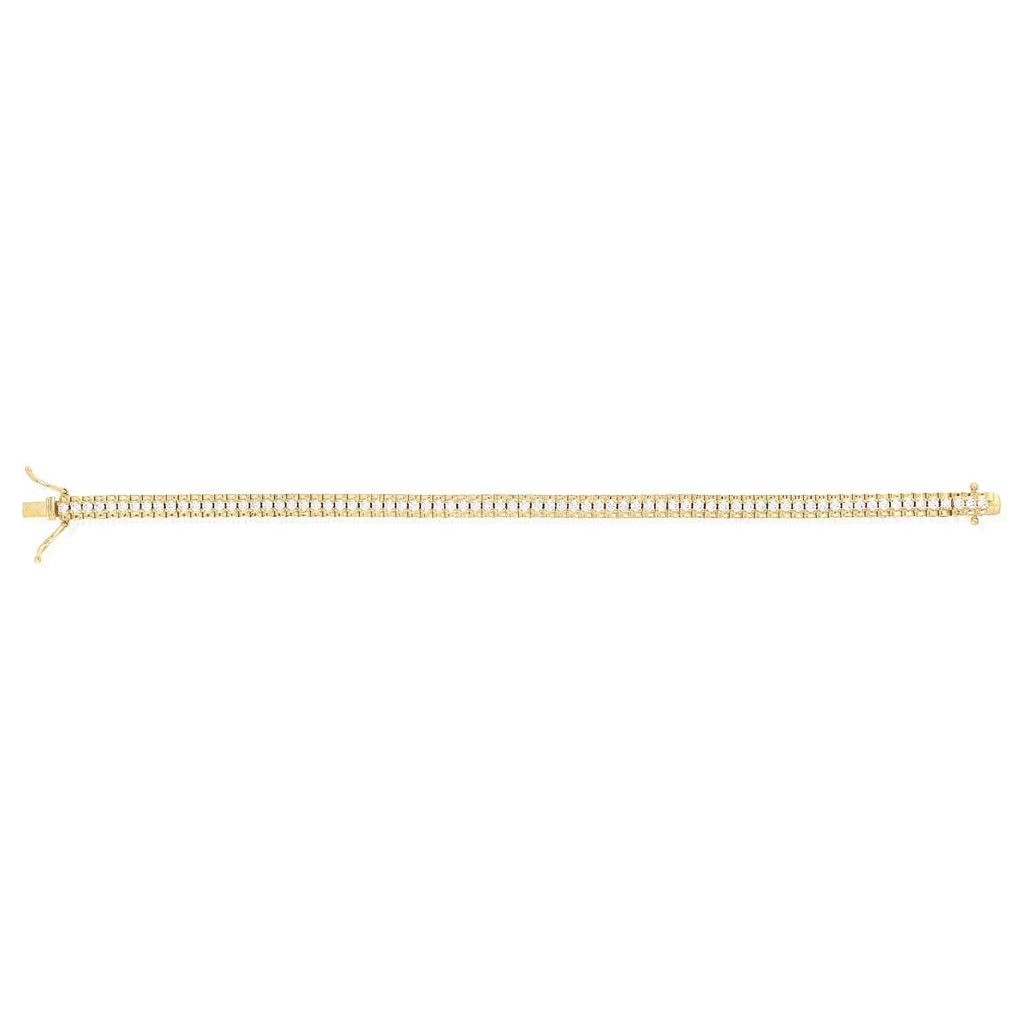 3CTW CZ 14K Gold Yellow 4.5mm Tennis Bracelet 7"