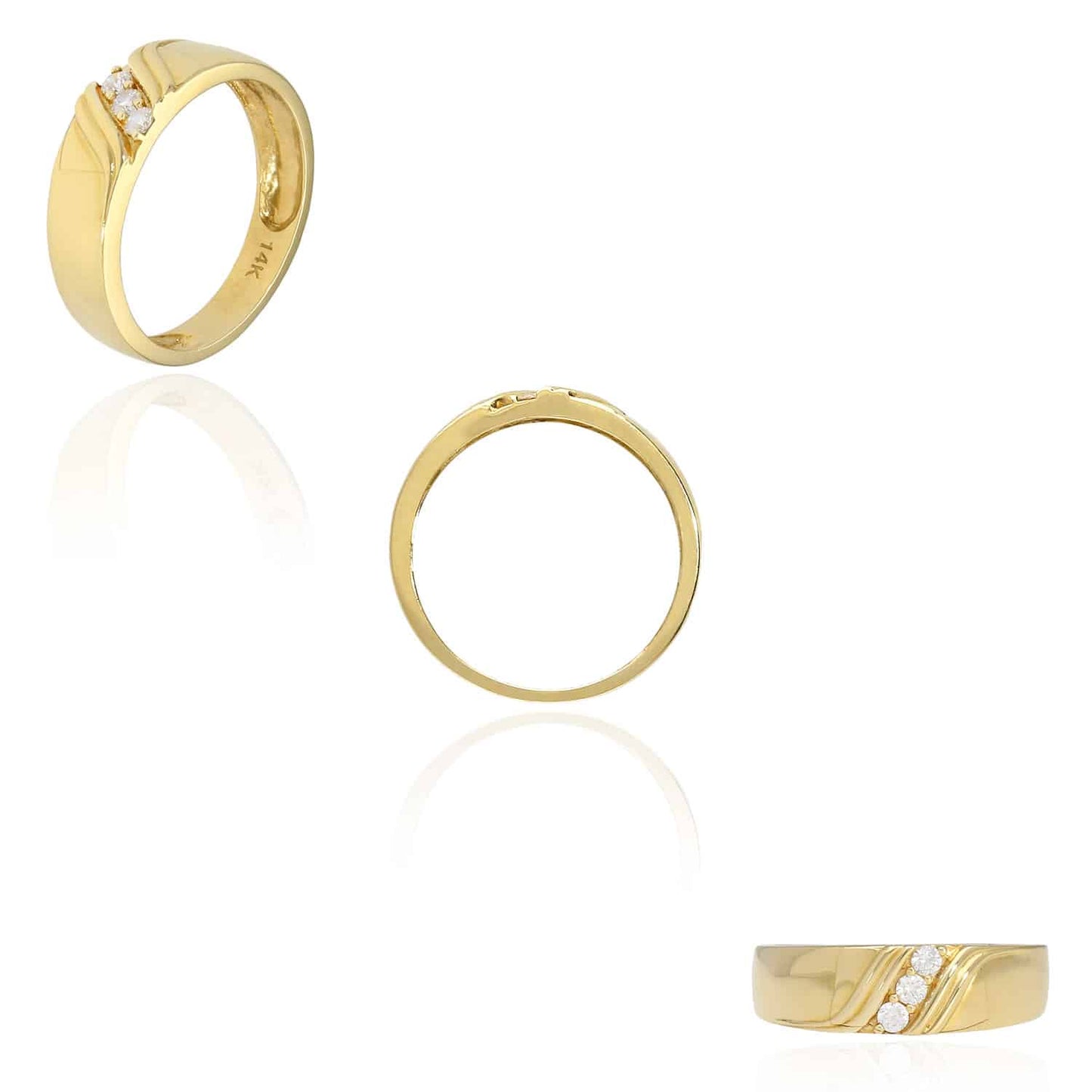 1.3CTW CZ His & Hers 14K Gold Engagement Wedding Rings Set