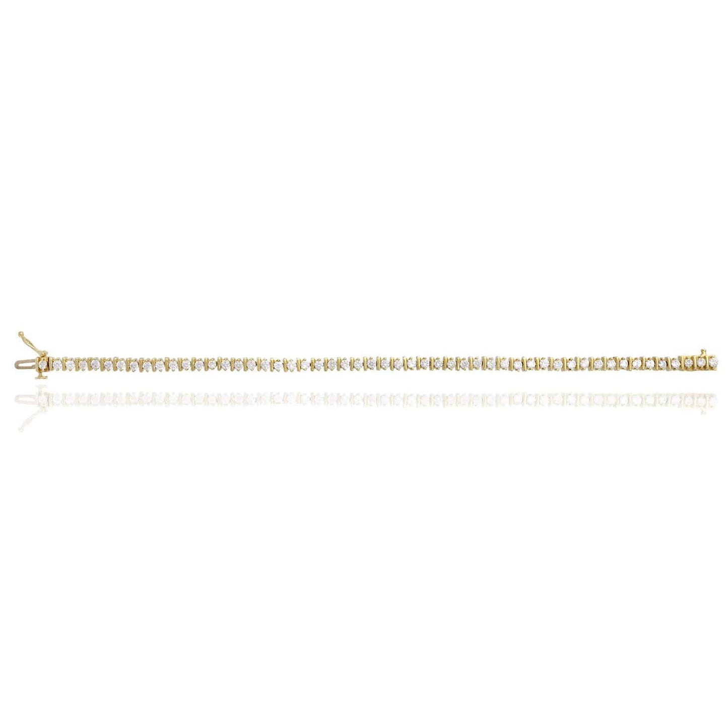 14K Gold Yellow 3.50 CT TW. CZ Tennis Bracelet 7.5"