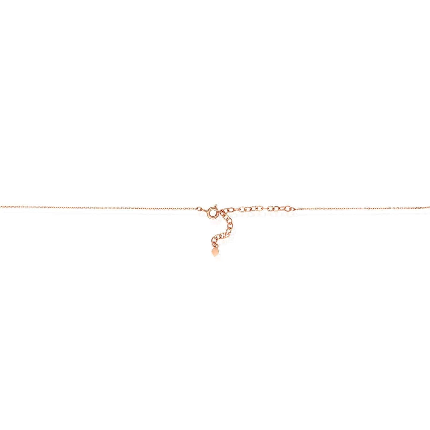 14K Solid Yellow Rose Gold Dainty MAMA Charm Necklace 16"-18" Adjustable