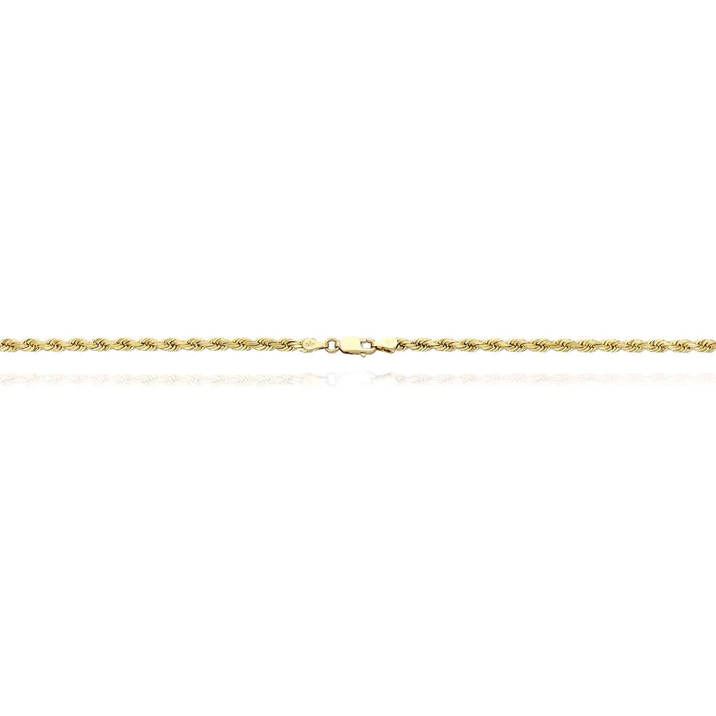 10K Yellow Gold 3.5mm Diamond-Cut Rope Chain (Solid Links) 18"-28"