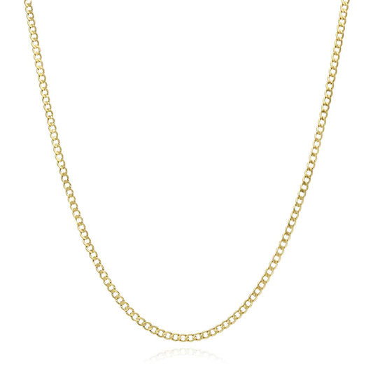 Kids 10K Yellow Gold 2mm Cuban Curb Chain (Hollow) 16"-20"