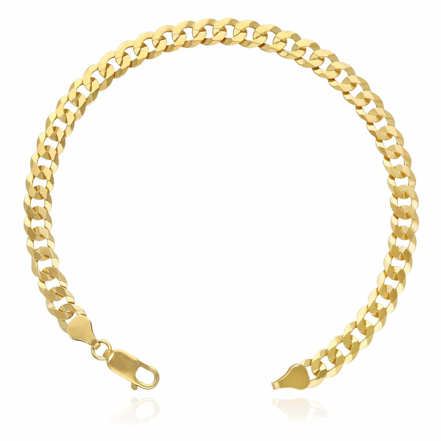 Solid 18K Yellow Gold Over 925 Silver 6.5mm Cuban Bracelet 7" 8" 9"