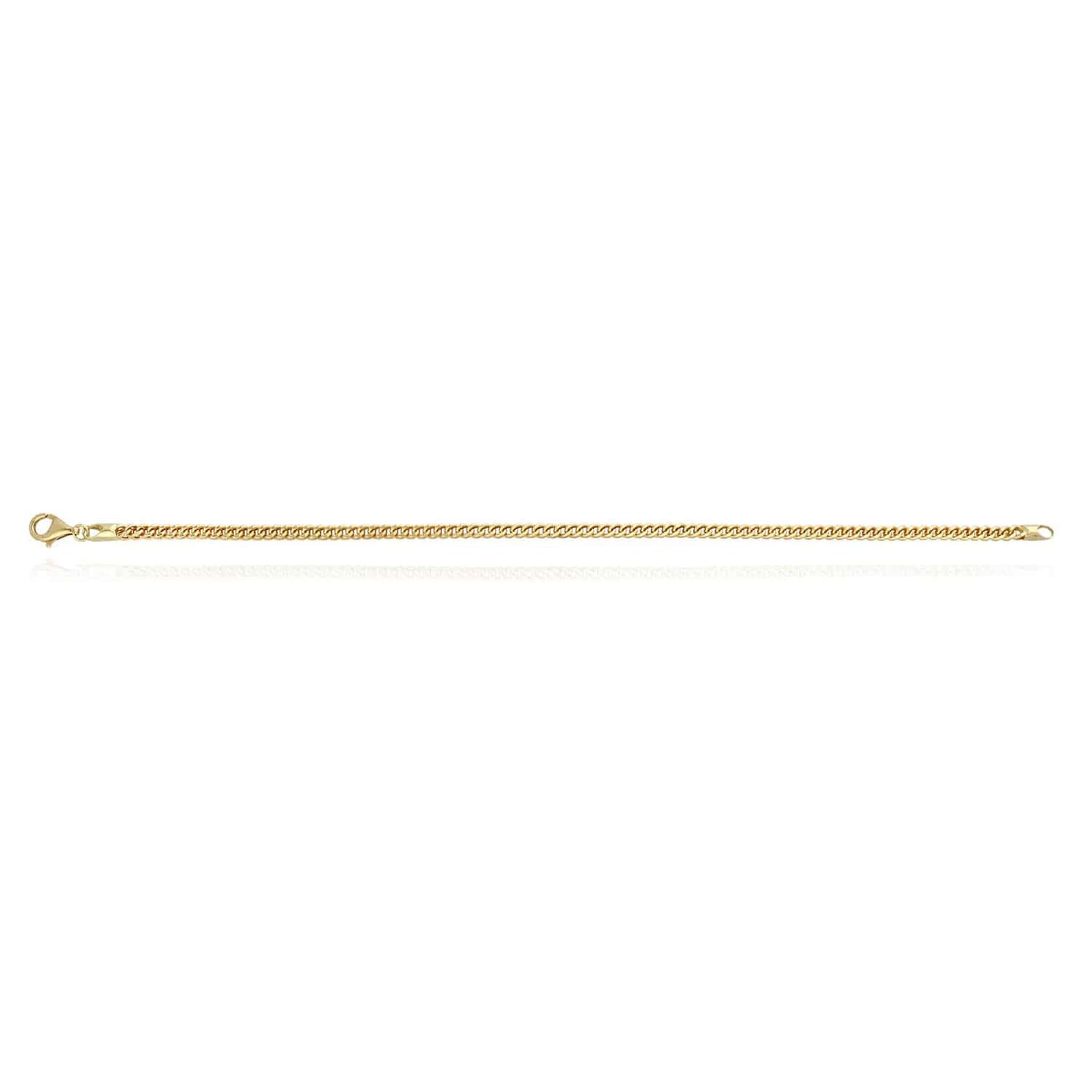 14K Gold Yellow Hollow 3mm Franco Bracelet 8.5"