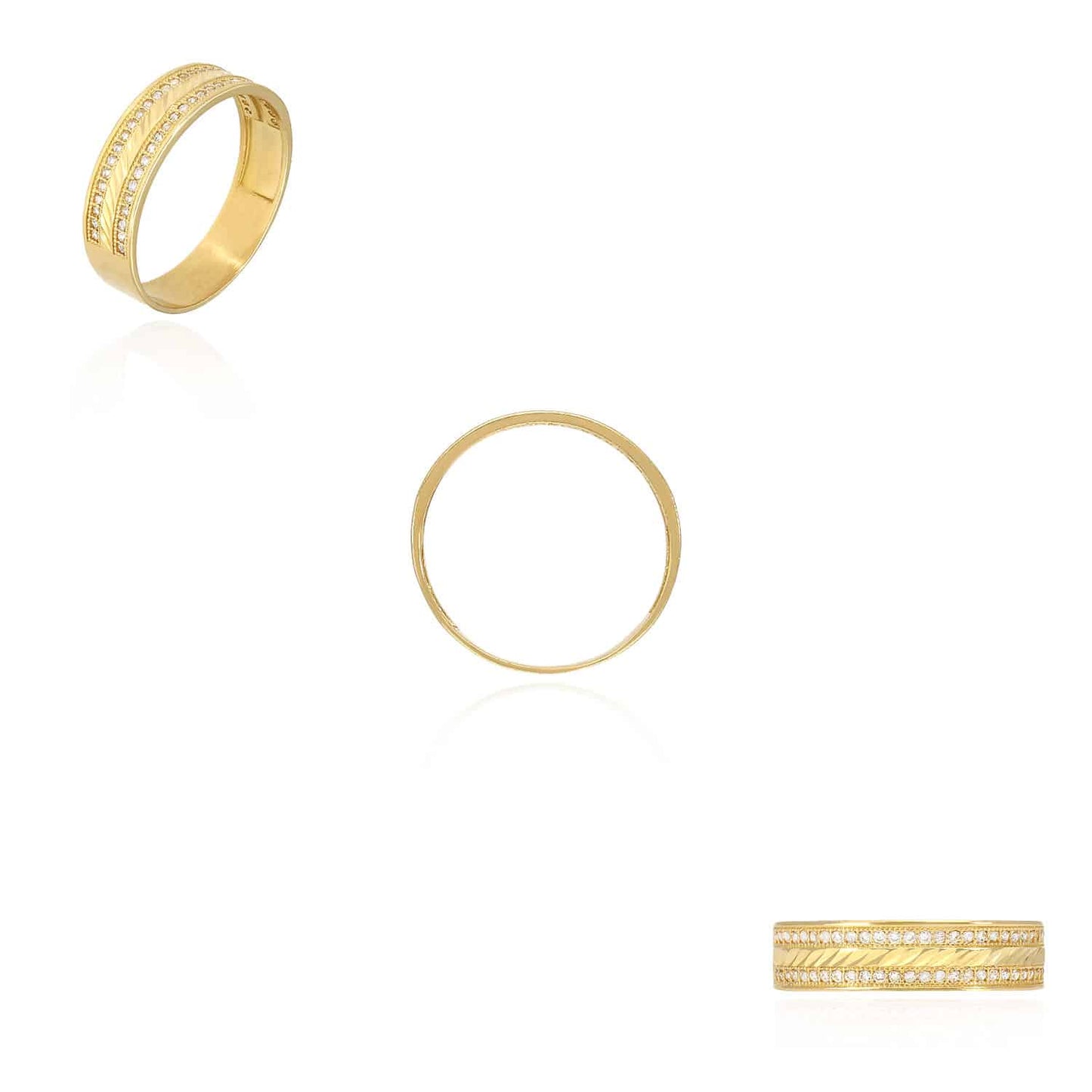 14K Gold 3CTW CZ Engagement Rings Wedding Band His & Hers Set