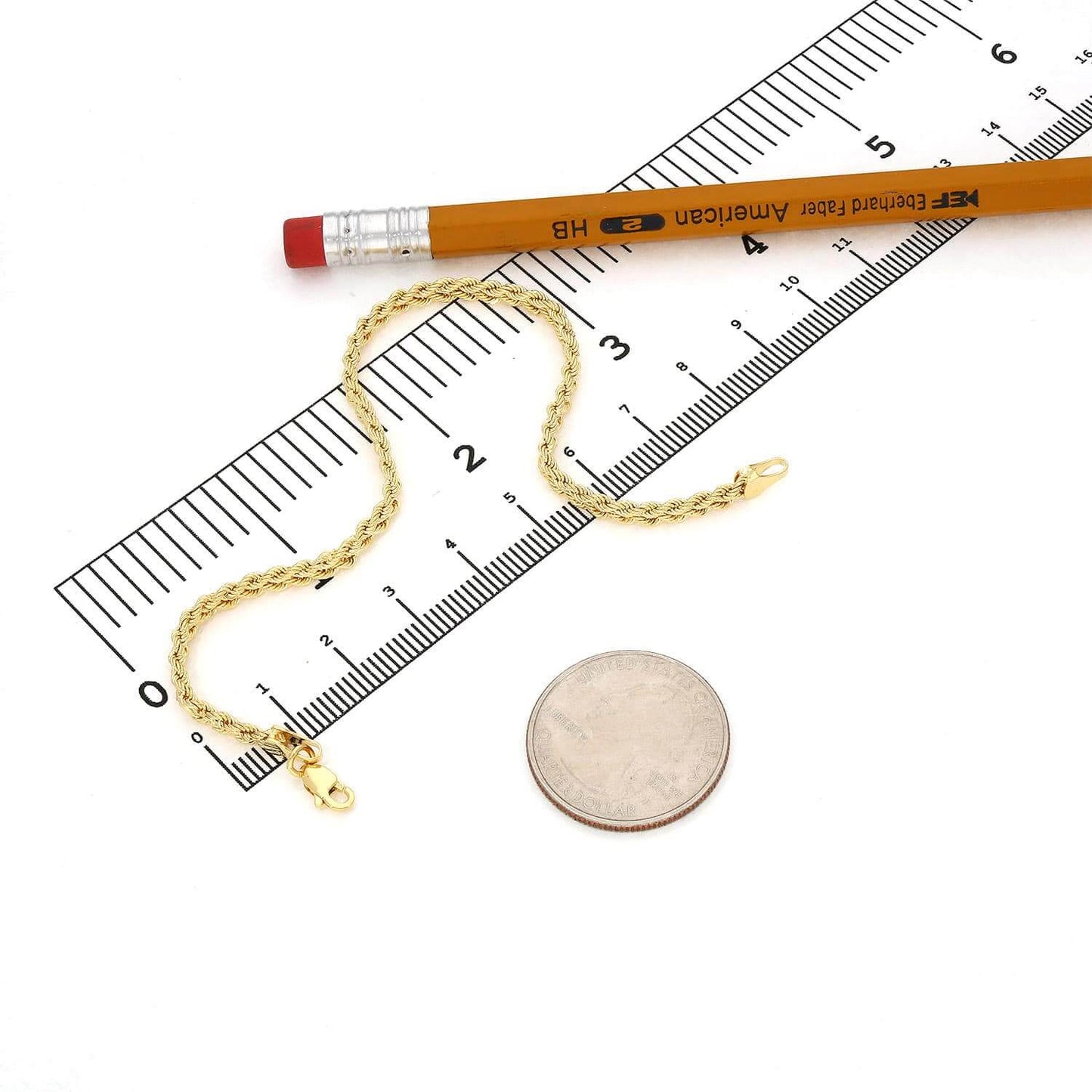 14K Gold Yellow 3.7mm Braided Bracelet 7.5"