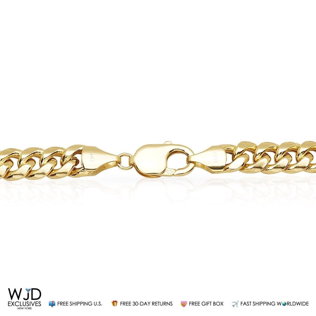 14K Yellow Gold Hollow 10mm Miami Cuban Chain Necklace 26"