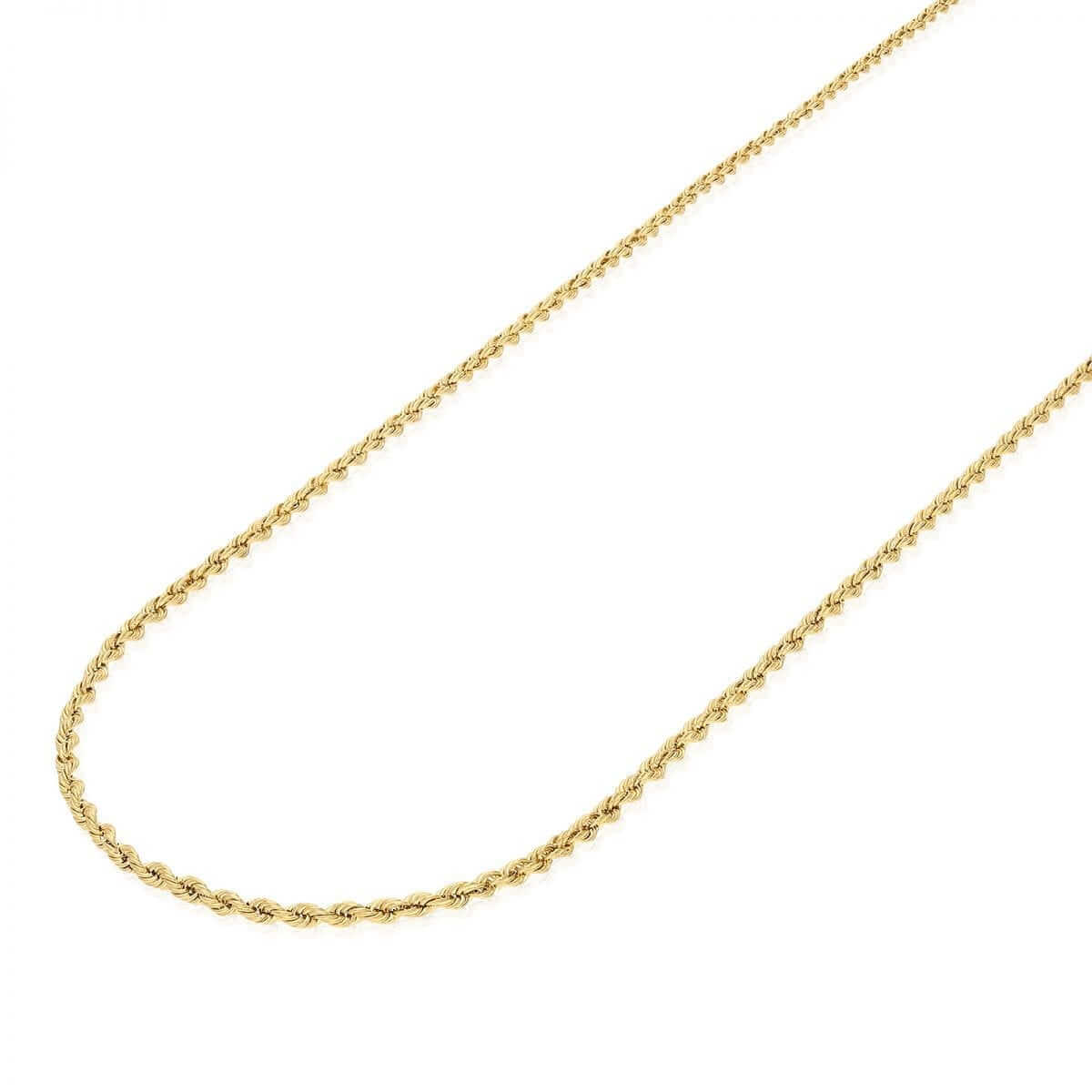 Kids 14K Yellow Gold 1.8mm-3mm Rope Chain (Hollow) 16"-20"