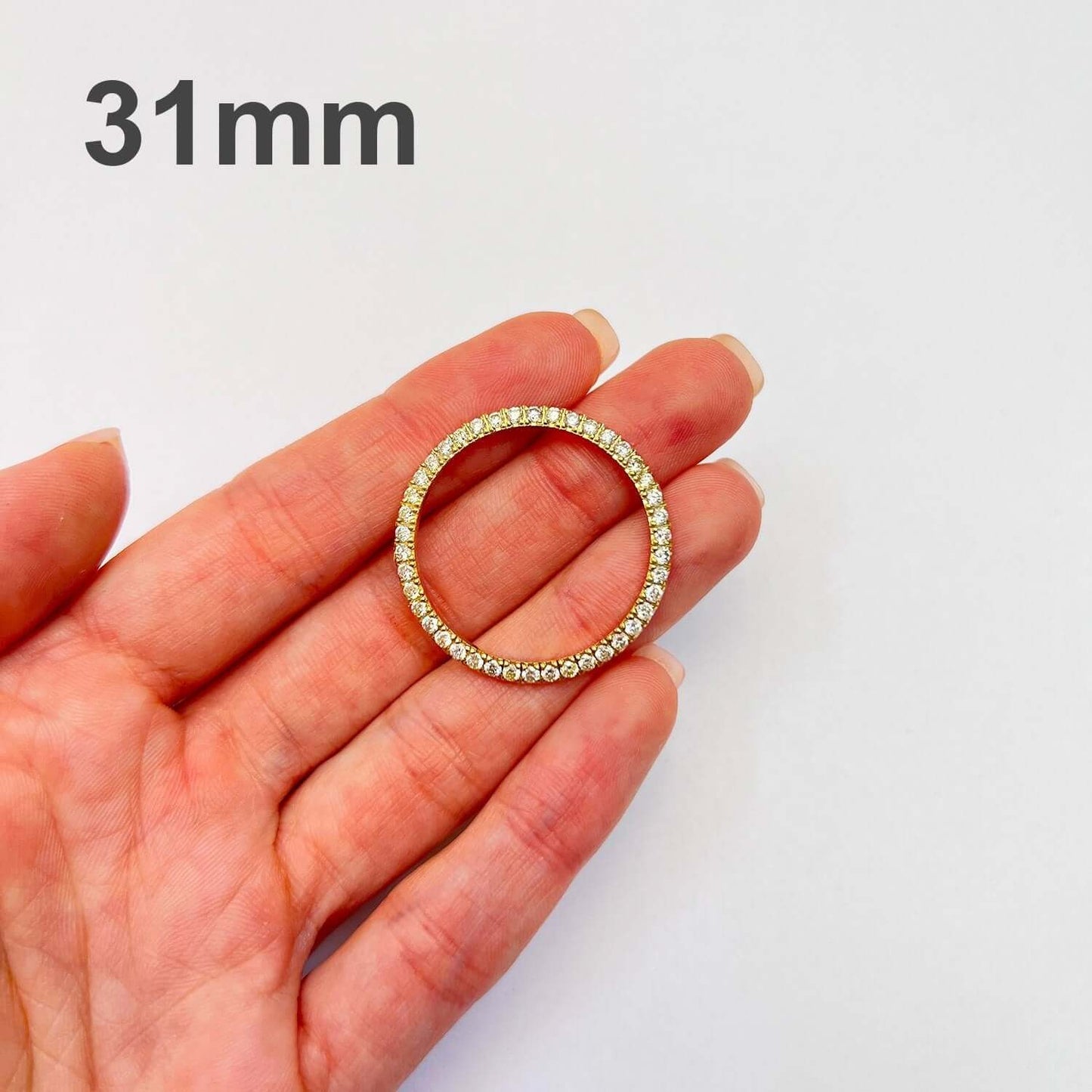 Real Diamond 10K Yellow Gold Bezel Rolex Datejust Watch 26mm 31mm 34mm 36mm