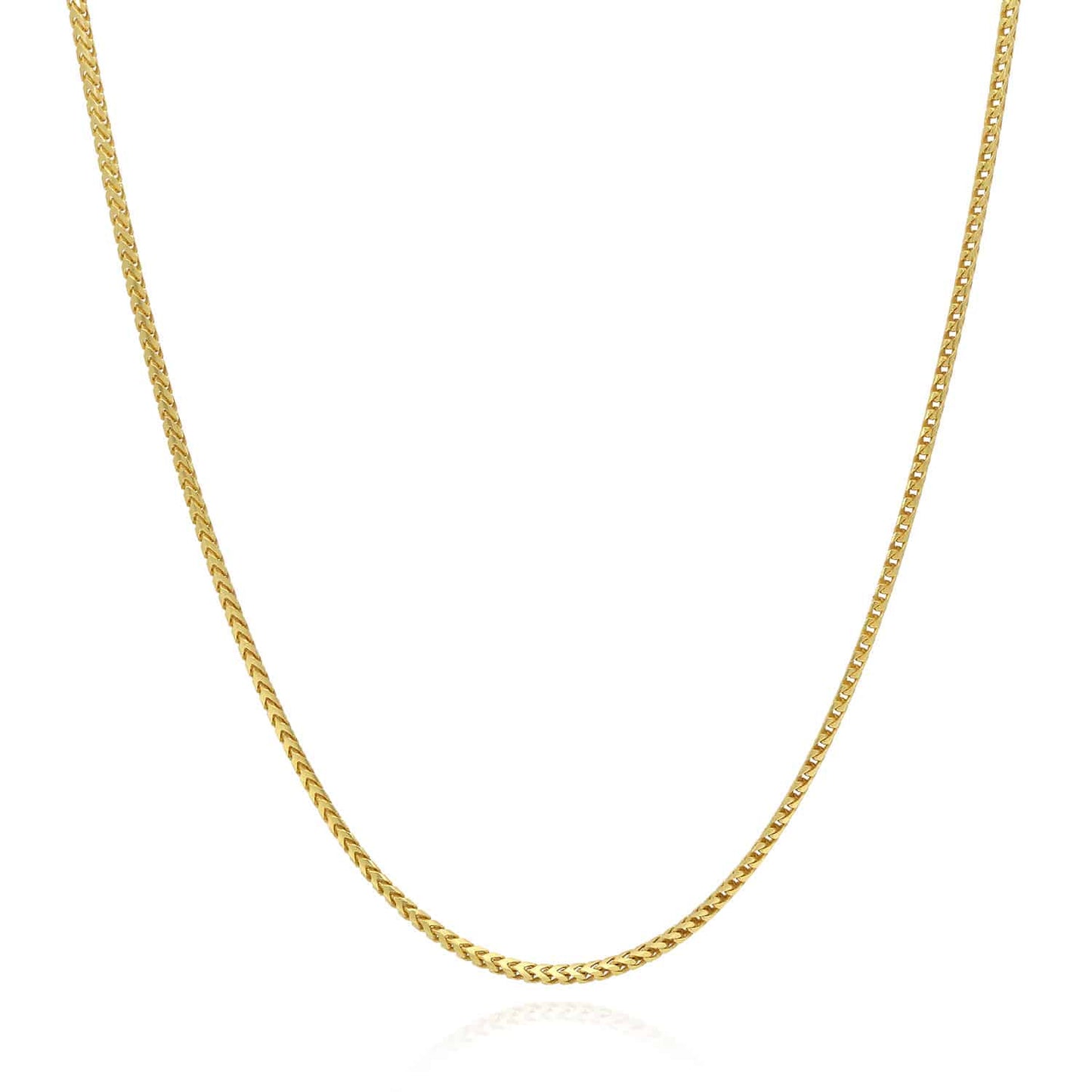 Kid's Solid 14K Yellow Gold Over Silver 1.5mm Franco Chain Necklace 16"-20"