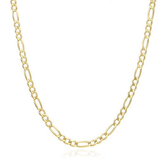 14K Yellow Gold 3.7mm Figaro Chain (Solid Links) 18"-24"
