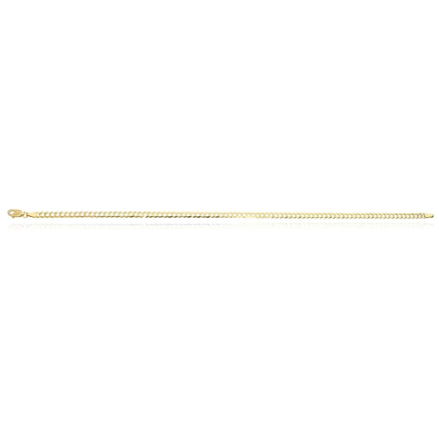 Solid 14K Yellow Gold 3.7mm Cuban Anklet Bracelet 10"