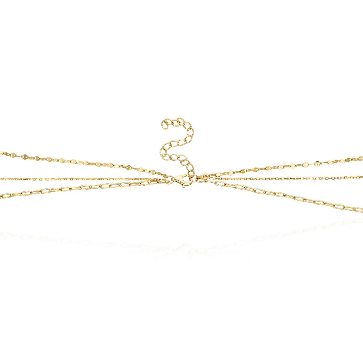 18k Gold Over Sterling Silver Moon And Star Layered Necklace 15", 17"