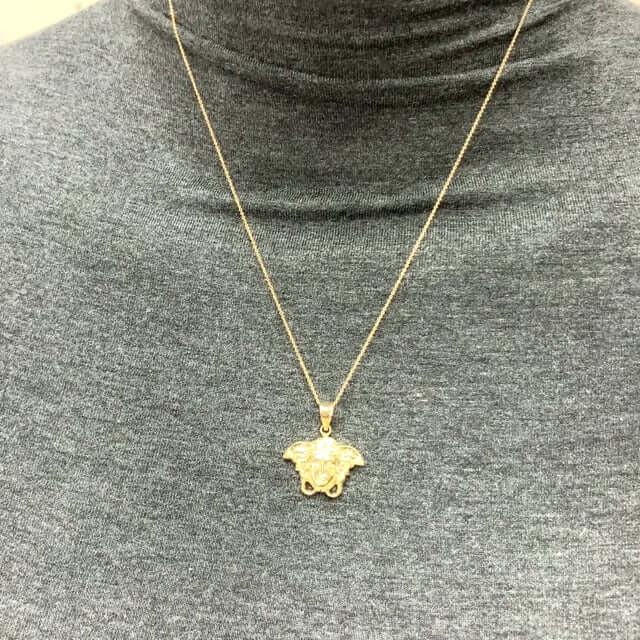 10K Yellow Gold Medusa Head Pendant