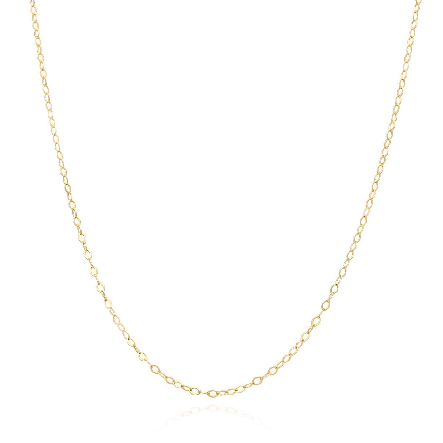 Solid 14K Yellow Gold 1.6mm Cable Chain Necklace 14"-22"
