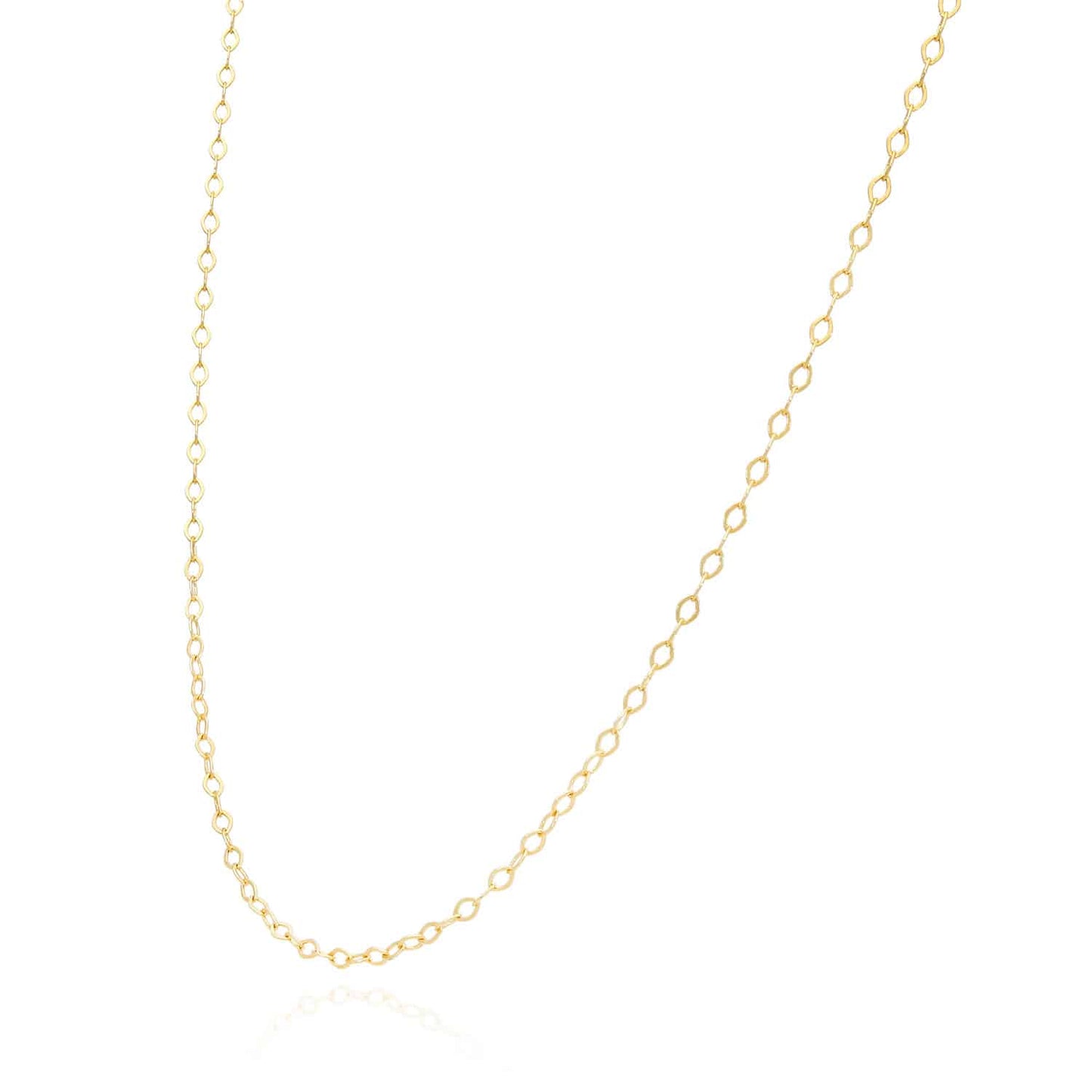 Solid 14K Yellow Gold 1.6mm Cable Chain Necklace 14"-22"