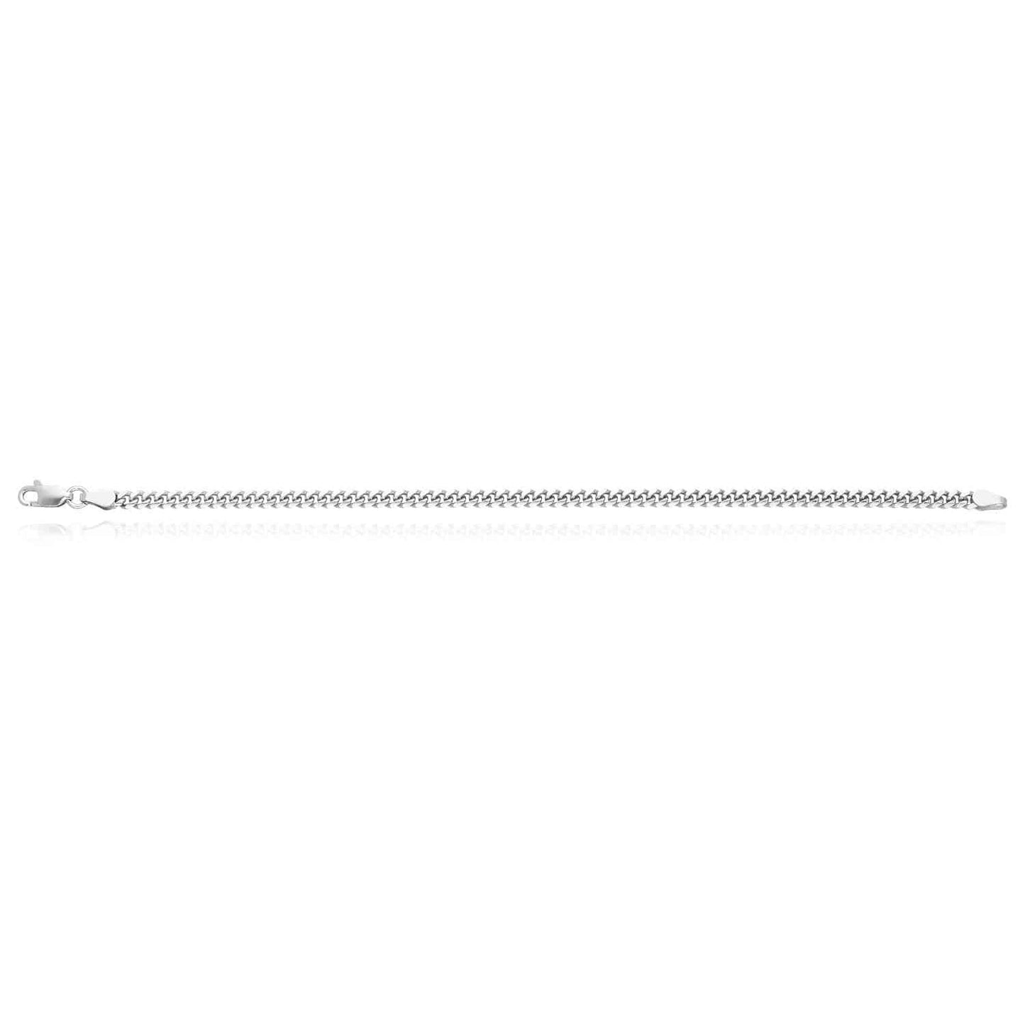 14k Yellow White Gold Over Silver Solid 3.5mm Miami Bracelet 7"