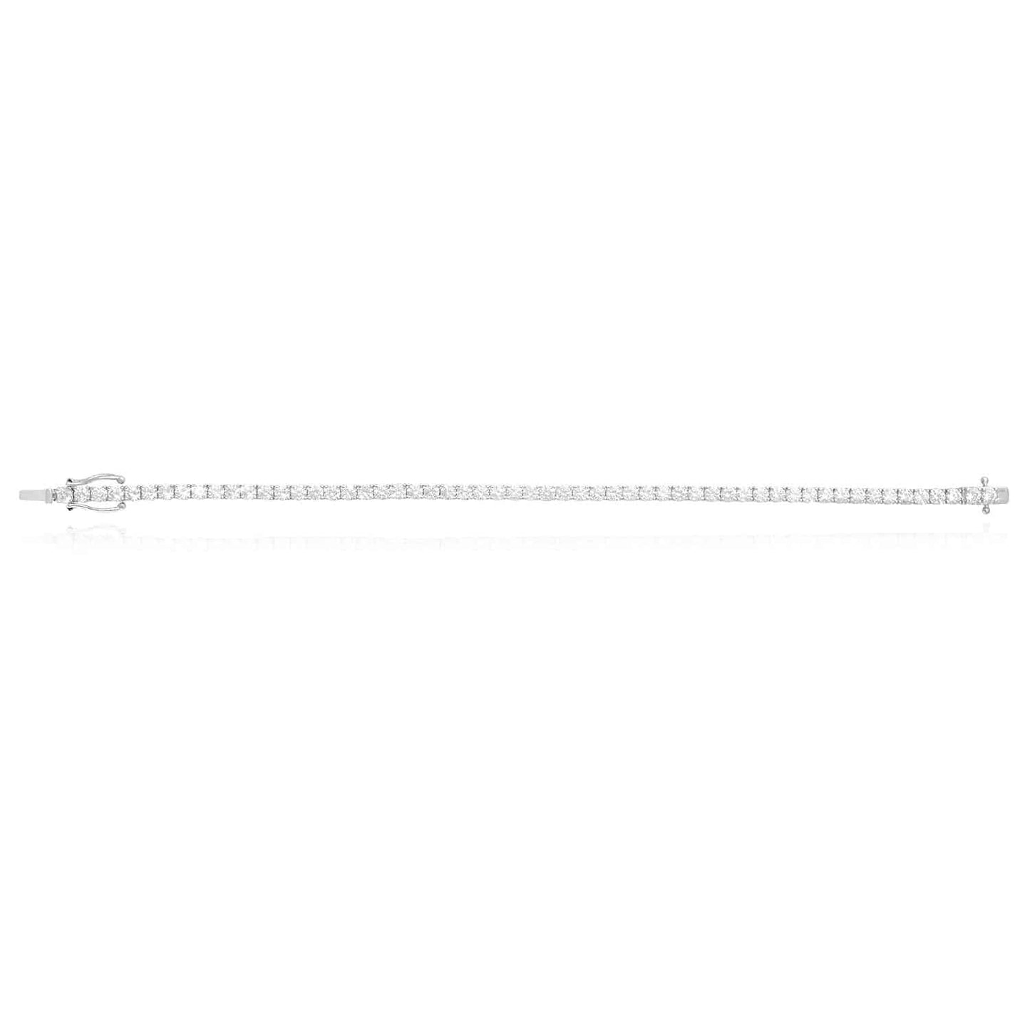 4.5CTW CZ 3mm Solid 14K Gold Yellow White Tennis Bracelet 7"