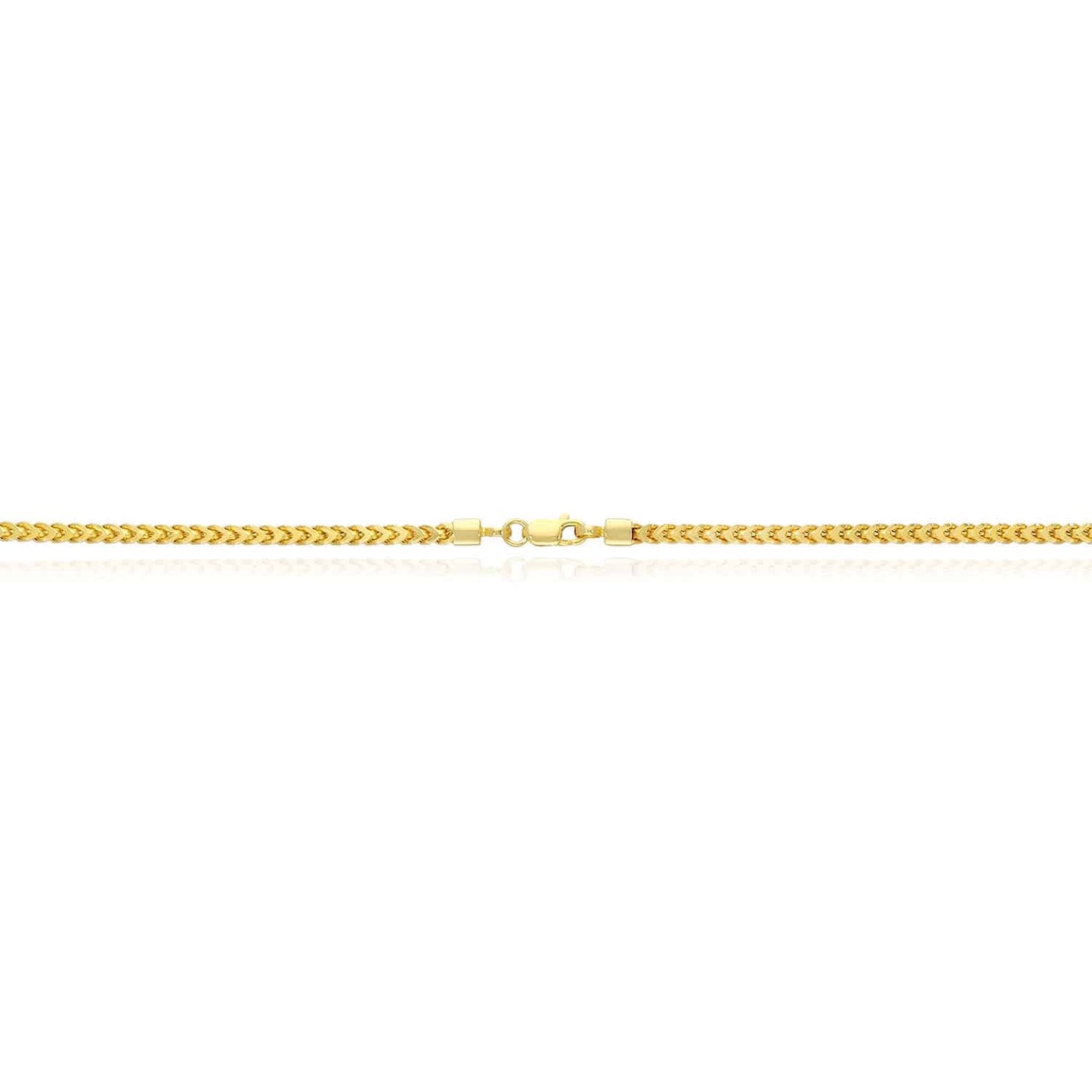 14k Gold Over Silver 3mm Hollow Franco Chain 16"-26"