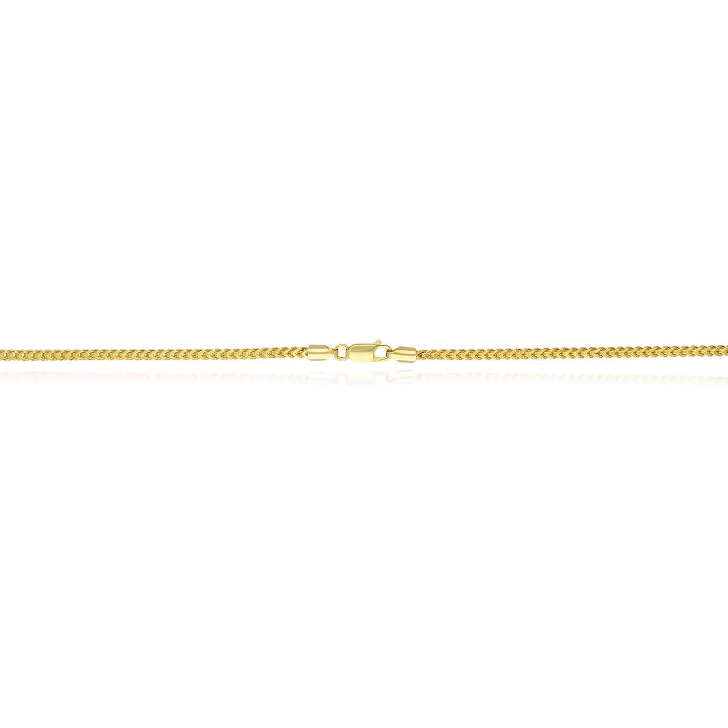 14K Gold Over Silver 2.5mm Hollow Franco Chain 16"-26"
