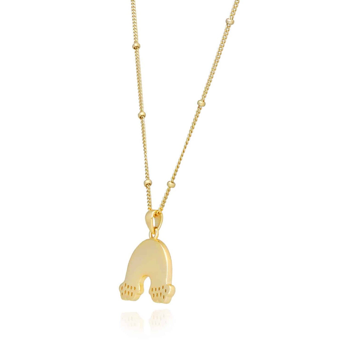 14K Gold Over Silver Enamel Rainbow Pendant on Ball Station Cuban Chain Necklace