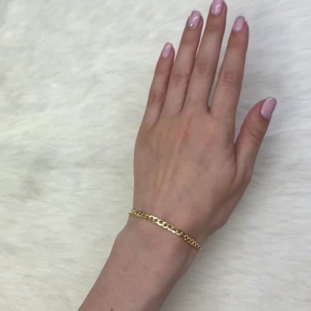 10K Gold Yellow 3.5mm Cuban Bracelet 7" 8"