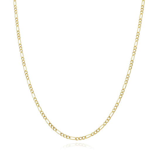 10K Yellow Gold 2mm Figaro Chain (Hollow) 16"-26"
