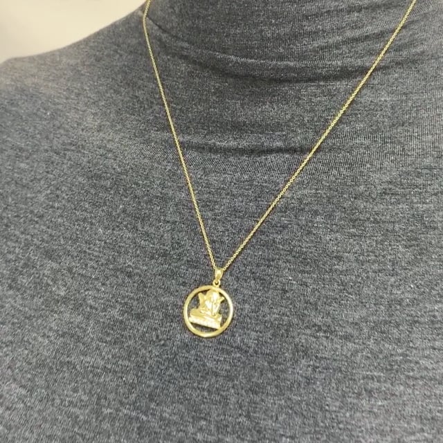 Yellow Gold Over Sterling Silver White Zirconia Guardian Angel Pendant