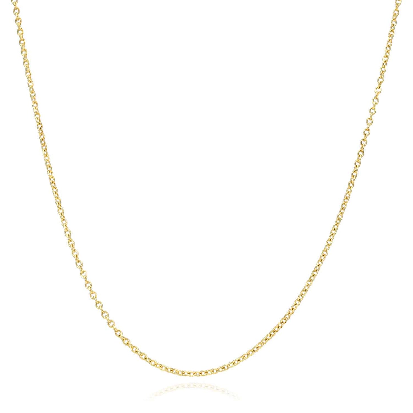 Solid 14K Gold 0.8mm Cable Chain Necklace 16"-22"