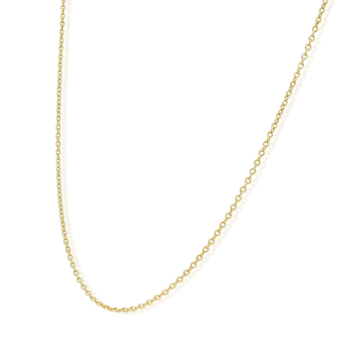 Solid 14K Gold 0.8mm Cable Chain Necklace 16"-22"