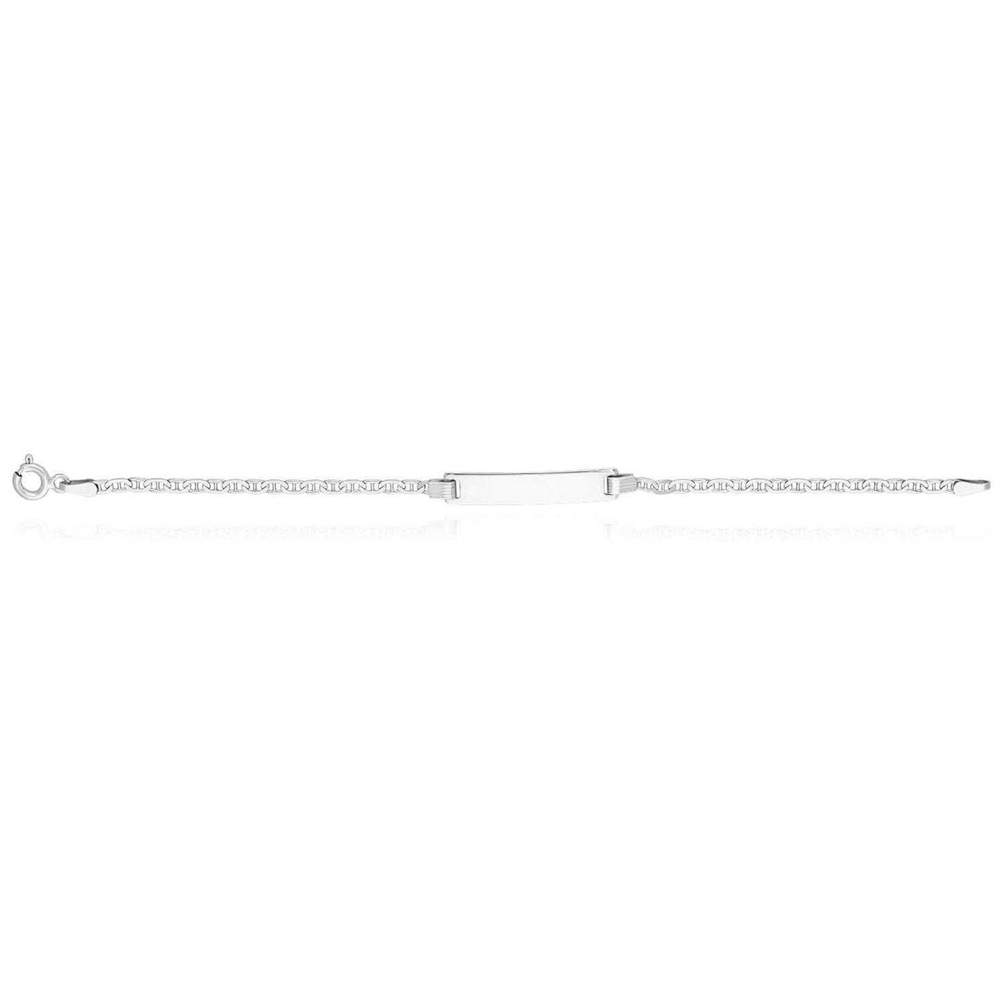 Kid's 14K Yellow White Gold Over Silver 2.5mm Anchor Mariner ID Bar Bracelet 6"