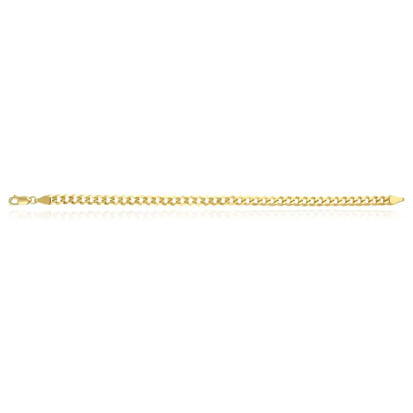 Solid 18K Gold Over Sterling Silver 5mm Cuban Curb Bracelet 7", 8", 9"