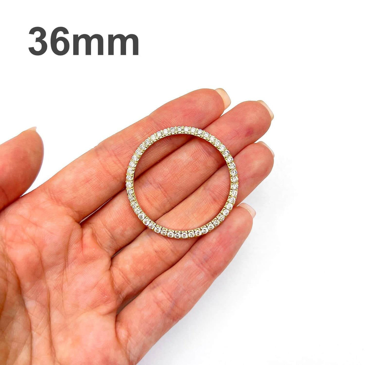 Real Diamond 10K Yellow Gold Bezel Rolex Datejust Watch 26mm 31mm 34mm 36mm